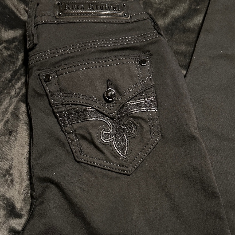 Rock Revival Black Men's Jeans with Embroidered Back Pocket